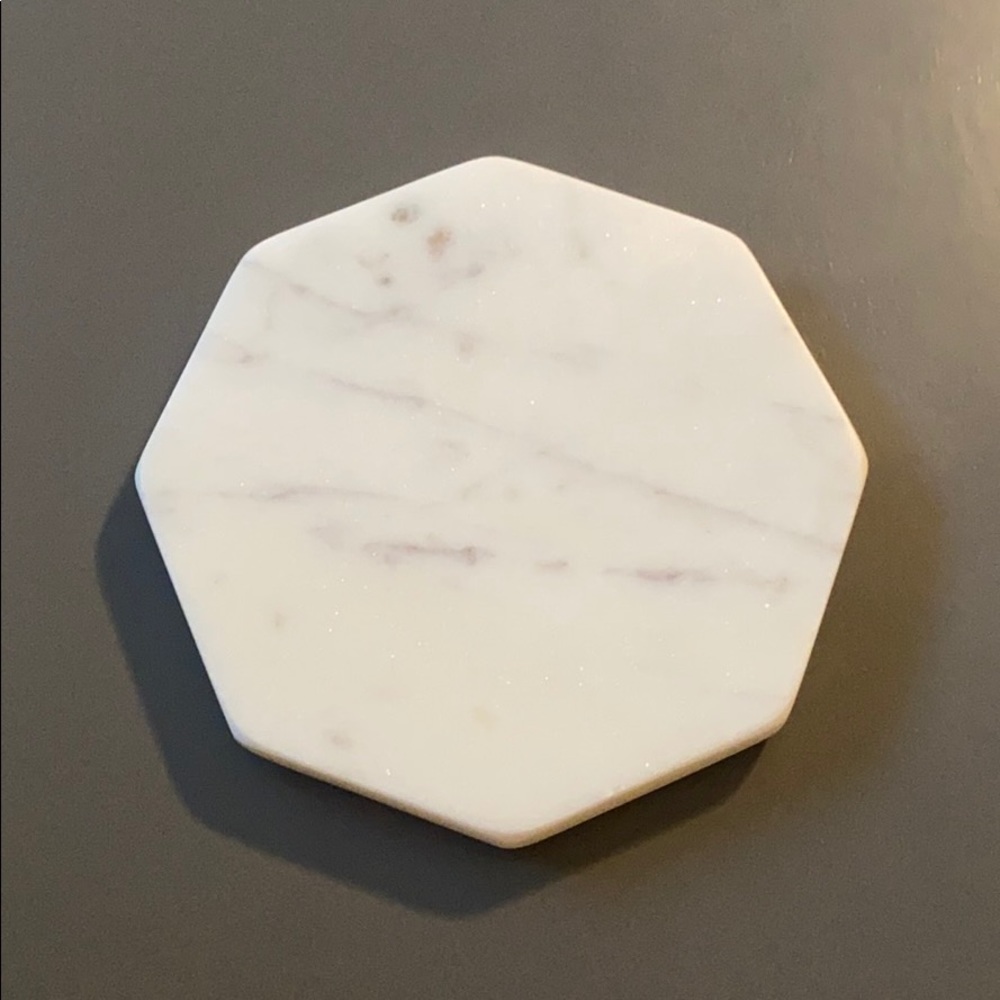 Set of 2 White Marble Coasters